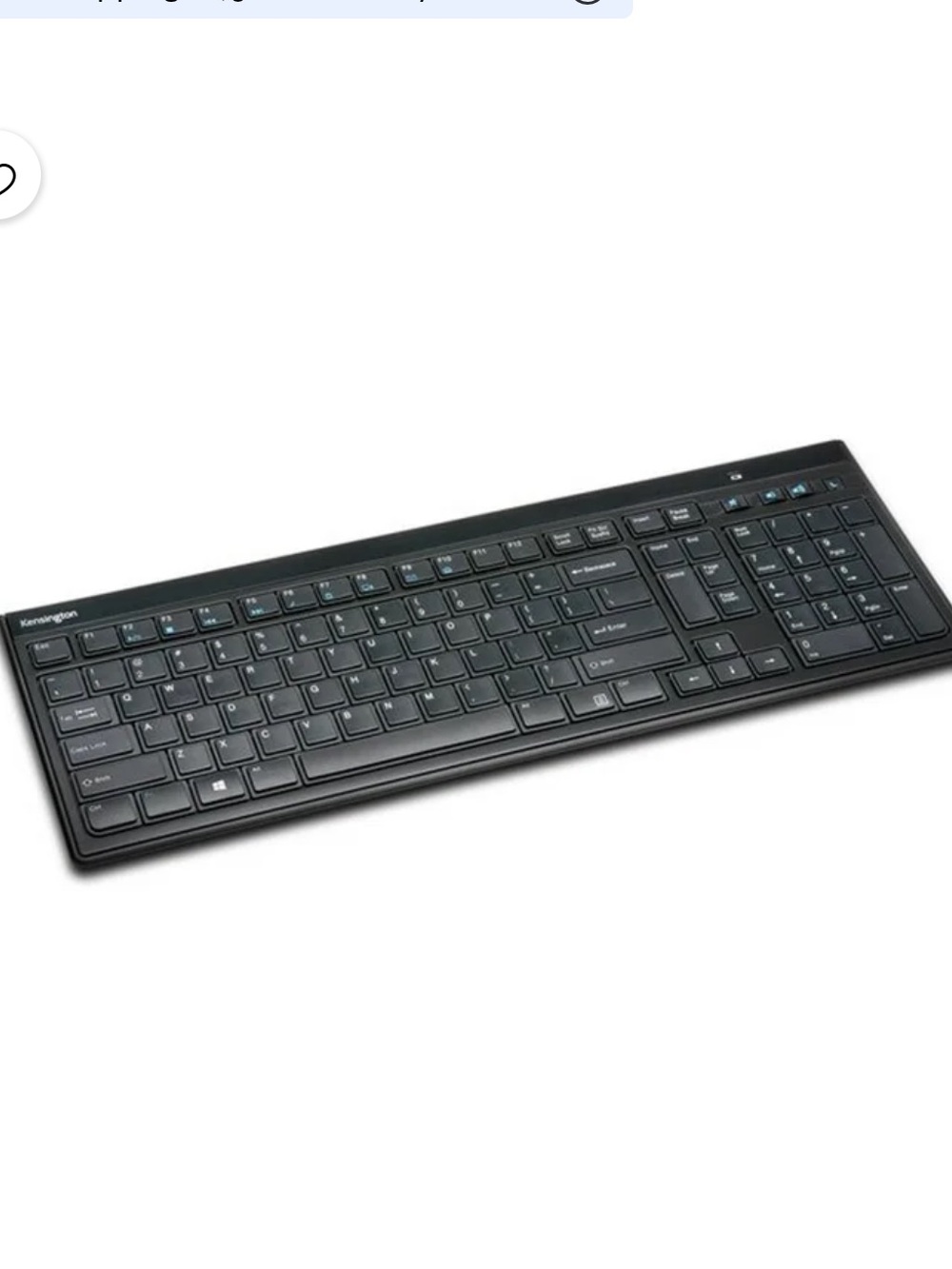 Kensington Slim Type Wired Keyboard (model K72357USA) designed for Windows.